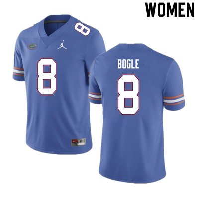 Women's Florida Gators #8 Khris Bogle NCAA Nike Blue Authentic Stitched College Football Jersey CEW6062IN